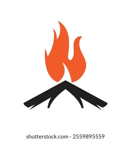 Hipster vintage bonfire logo design. Logo for camping, adventure wildlife, campfire.