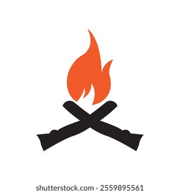 Hipster vintage bonfire logo design. Logo for camping, adventure wildlife, campfire.