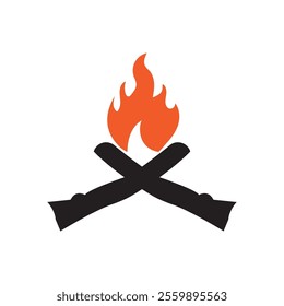 Hipster vintage bonfire logo design. Logo for camping, adventure wildlife, campfire.