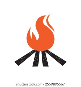 Hipster vintage bonfire logo design. Logo for camping, adventure wildlife, campfire.