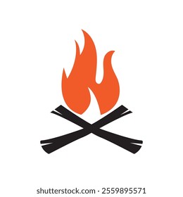 Hipster vintage bonfire logo design. Logo for camping, adventure wildlife, campfire.