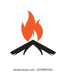 Hipster vintage bonfire logo design. Logo for camping, adventure wildlife, campfire.