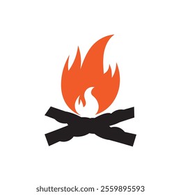 Hipster vintage bonfire logo design. Logo for camping, adventure wildlife, campfire.