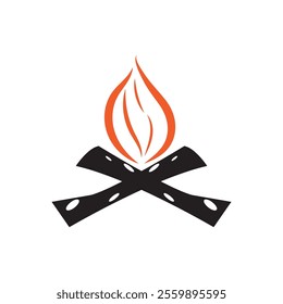 Hipster vintage bonfire logo design. Logo for camping, adventure wildlife, campfire.