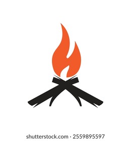 Hipster vintage bonfire logo design. Logo for camping, adventure wildlife, campfire.