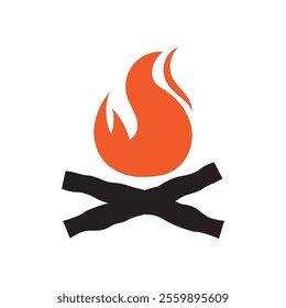 Hipster vintage bonfire logo design. Logo for camping, adventure wildlife, campfire.