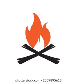 Hipster vintage bonfire logo design. Logo for camping, adventure wildlife, campfire.