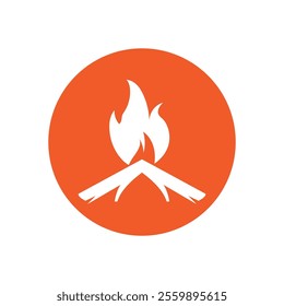 Hipster vintage bonfire logo design. Logo for camping, adventure wildlife, campfire.