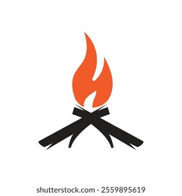 Hipster vintage bonfire logo design. Logo for camping, adventure wildlife, campfire.