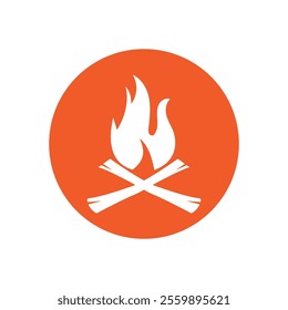 Hipster vintage bonfire logo design. Logo for camping, adventure wildlife, campfire.