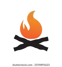 Hipster vintage bonfire logo design. Logo for camping, adventure wildlife, campfire.