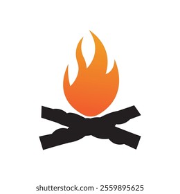 Hipster vintage bonfire logo design. Logo for camping, adventure wildlife, campfire.