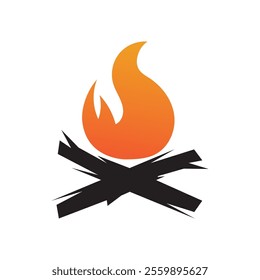 Hipster vintage bonfire logo design. Logo for camping, adventure wildlife, campfire.