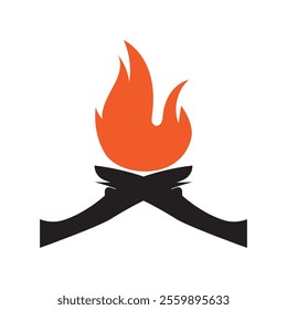 Hipster vintage bonfire logo design. Logo for camping, adventure wildlife, campfire.