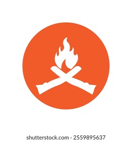 Hipster vintage bonfire logo design. Logo for camping, adventure wildlife, campfire.