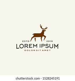 hipster vintage deer elk logo icon vector in trendy style illustration