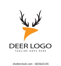 hipster vintage deer elk logo icon vector in trendy style illustration.