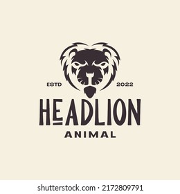 Hipster Vintage Head Lion Whiskers Logo Design Vector Graphic Symbol Icon Illustration Creative Idea