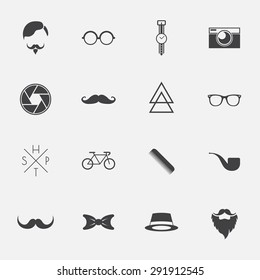 hipster vintage icon set.