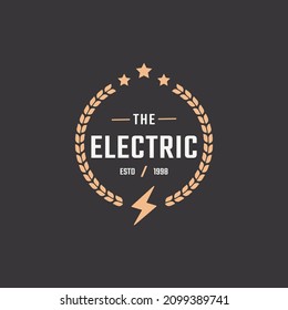 Hipster Vintage Retro Rustic Label Badge for Electric Bolt Flash Storm Stamp Logo Design Inspiration