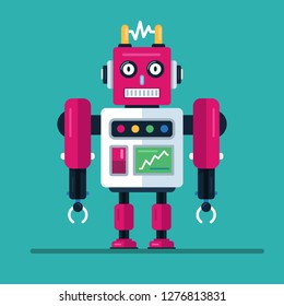 Hipster vintage robot. Retro robot.