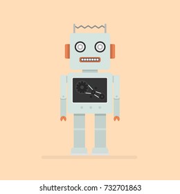 Hipster vintage robot. Retro robot.