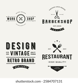 Hipster vintage style element labels.Set of templates for stamps, badges,business.