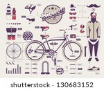 hipster vs bike info graphic elements