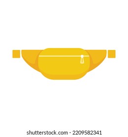 Hipster waist bag icon. Flat illustration of Hipster waist bag vector icon isolated on white background