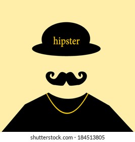 hipster wearing gold necklace and vintage hat