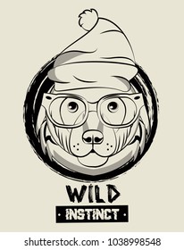 Hipster wild animal print for t shirt