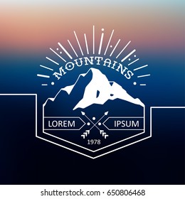 Hipster wilderness typography poster with mountains. Vector illustration