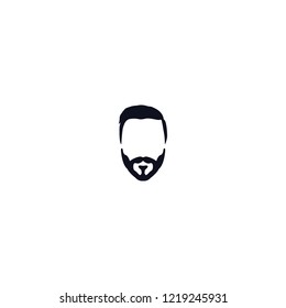 Hipster without a face. Hairstyle and beard.