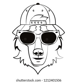 Hipster wolf cool sketch