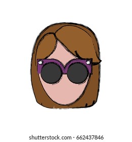hipster woman icon
