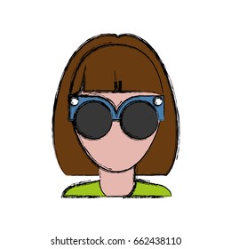 hipster woman icon