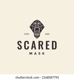 hipster wood mask culture logo design vector graphic symbol icon illustration creative idea