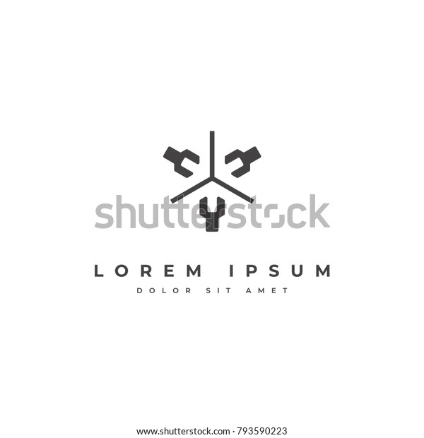 Hipster wrench logo. Simple\
logo