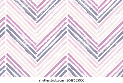 Hipster zig zag interior print vector seamless pattern. Paint brush stroke geometric stripes. Hand drawn paint texture zig zag chevron elements. Watercolor textile print seamless design.