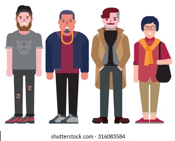 Diseño de hipster/caracteres