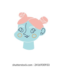 Hipsters avatar in flat cartoon design. This design seamlessly blends a clean white background with the avatar's colorful and edgy style. Vector illustration.