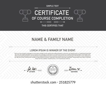 hipsters certificate Design Template. 