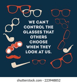 Hipsters design elements and quote