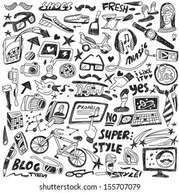 hipsters - doodles set