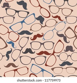 Hipster`s Fation Vector Seamless Pattern