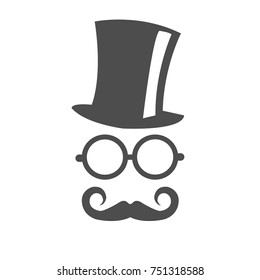 hipsters men with different hat, beard and glasses vector illustration