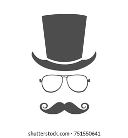 hipsters men style with hat, beard and glasses