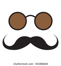 Hipsters mustache and glasses