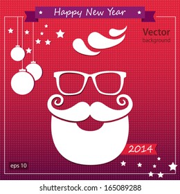 Tarjeta de saludo vectorial de año nuevo Hipsters para su diseño