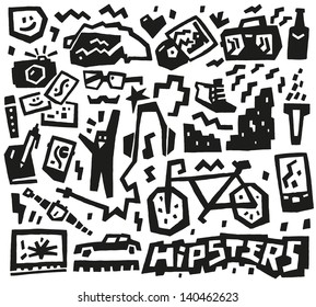 hipsters things - doodles set